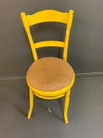 Vintage Yellow Painted Bentwood Chair