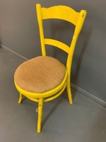 Vintage Yellow Painted Bentwood Chair - 2