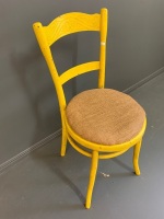 Vintage Yellow Painted Bentwood Chair - 3