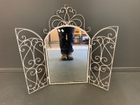 Shabby Iron Framed Wall Mirror - 2