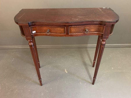 Quality Contemporary 2 Drawer Mahogany Hall Table on Spindle Legs