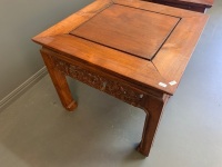 Pair of Carved Timber Asian Lamp Tables - 3