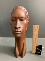 Carved African Head Signed Koli