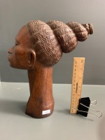 Carved African Head Signed Koli - 2