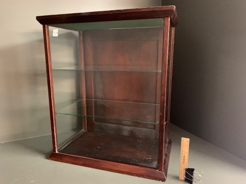 Antique Timber & Glass Counter Top Display Cabinet