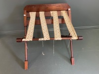 Edwardian Folding Mahogany Suitcase Rack/Stand - 2