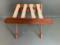 Edwardian Folding Mahogany Suitcase Rack/Stand - 5