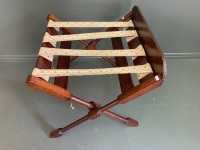 Edwardian Folding Mahogany Suitcase Rack/Stand - 3