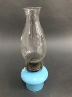 Small Blue Opaline Glass Kero Lamp