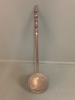 Antique Copper Bedwarmer on Turned Timber Handle