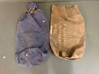 2 x Vintage Military Duffle Bags 1 Army 1 WAAAF - 2