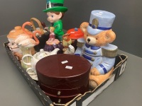 Asstd Box Lot of Ceramics inc.Cookie Jars, Ornaments, Tea Pots Etc - 2