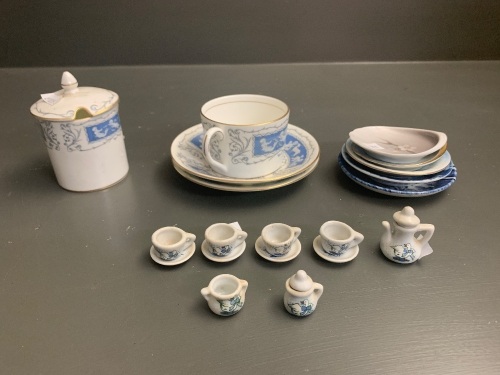 Asstd Lot of Blue White China inc. Coalport, Wedgwood, Danish B&G etc