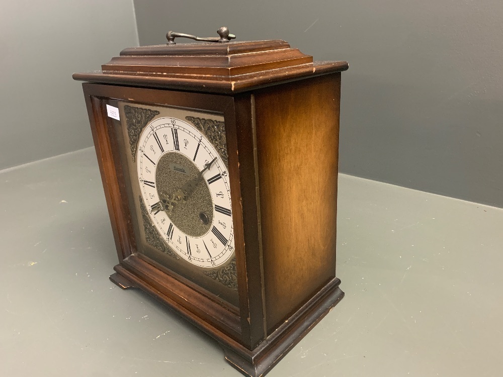 Vintage Hermle Quartz Mantle Clock in Timber Case