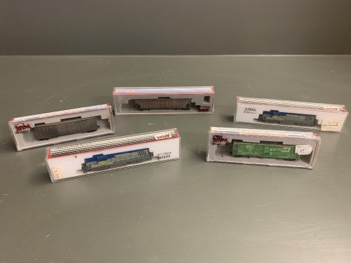 Collection of 2 Atlas Model Railroad Engines + 3 Rolling Stock - All New Old Stock