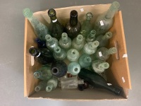 Box Lot of Asstd Old Glass Bottles - 2