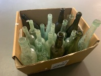 Box Lot of Asstd Old Glass Bottles - 5