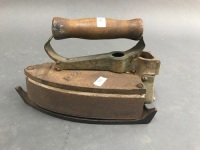 Very Early Hot Point Electric Iron & Cast Iron Stand