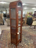 Tall Narrow Dome Topped Display Cabinet with Key - 2