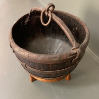 Antique Manchurian Timber and Iron Well Bucket on Later Stand - Mid Qing Dynasty - 2