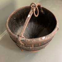 Antique Manchurian Timber and Iron Well Bucket on Later Stand - Mid Qing Dynasty - 3