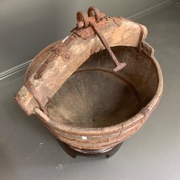 Unpolished Antique Manchurian Timber and Iron Well Bucket on Later Stand - Mid Qing Dynasty - 2