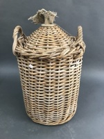 XL Stoneware Demijohn in Original Cane Basket