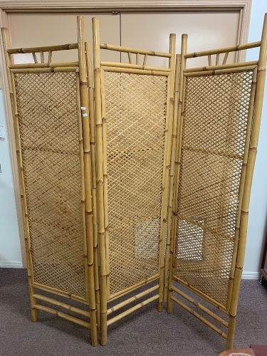 Woven Bamboo 3 Panel Room Divider / Screen