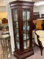 Tall Mahogany Half Hexagon Glazed Display Cabinet - 2