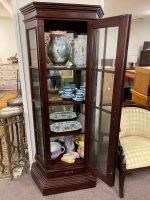 Tall Mahogany Half Hexagon Glazed Display Cabinet - 3