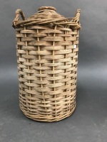 Vintage Demijohn in Original Cane Basket