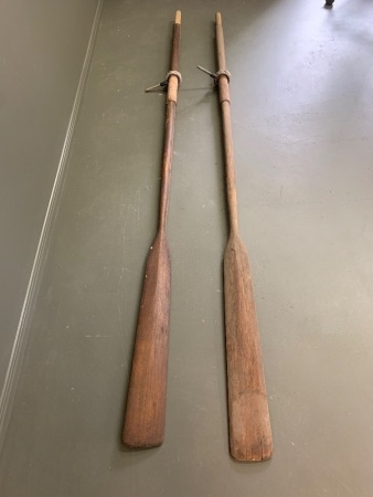 Pair of Vintage Cedar Oars - App. 2400mm Long