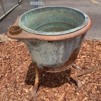 Vintage Copper Boiler & Original Stand - 3