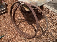 2 Antique Iron Wheel Rims