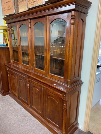 Large Contemporary Mahogany 4 Door Display Case