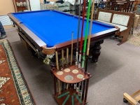 Large Slate Bed Snooker/Pool Table inc. Cues, Lights, 3 Sets Balls etc - 3