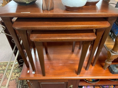 Nest of 3 Mid Century Red Cedar Tables