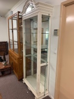 Contemporary White Timber and Glass Display Cabinet - 2