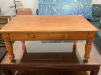 Modern Pine Coffee Table with Single Drawer