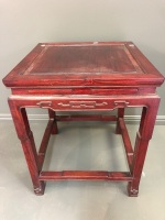 Asian Carved Rosewood Lamp Table - 4