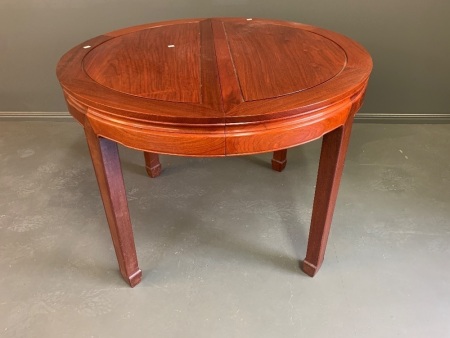 Quality Round Extending Chinese Rosewood Table with Spare Leaf