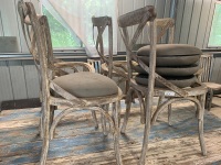 5 Contemporary Bentwood Style Dining Chairs with Padded Inserts - 1 Needs Minor Repair