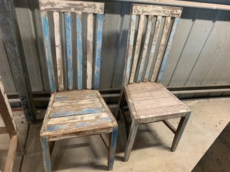 Pair of Boatwood Dining Chairs - As Is