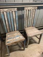 Pair of Boatwood Dining Chairs - As Is - 3