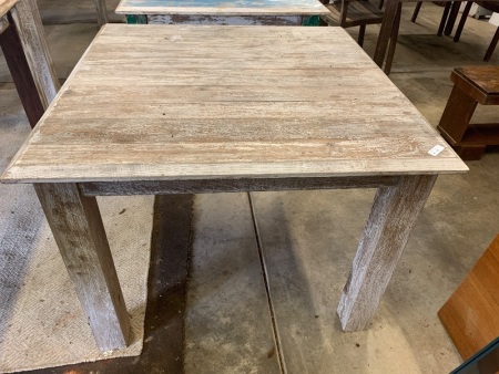 Whitewashed Hardwood Deck Table