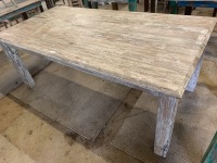Whitewashed Hardwood Deck Table - 2