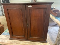 Wall Hung Antique Red Cedar Cupboard with Pigeon Holes Inside