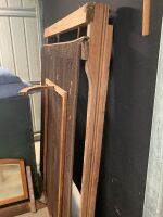 Antique Red Cedar Double Bed Frame with Half Tester - 3