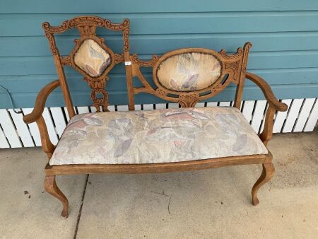 Vintage Red Cedar Framed Upholstered Love Seat