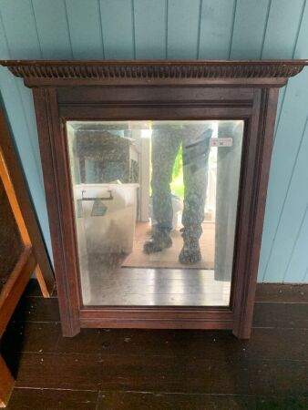 Antique Timber Framed Mirror
